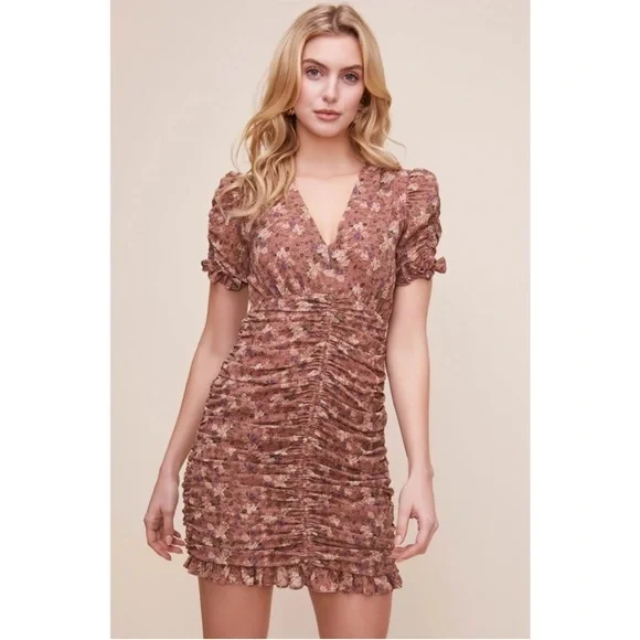 astr short dresses Off shoulder bubble hem mini dress